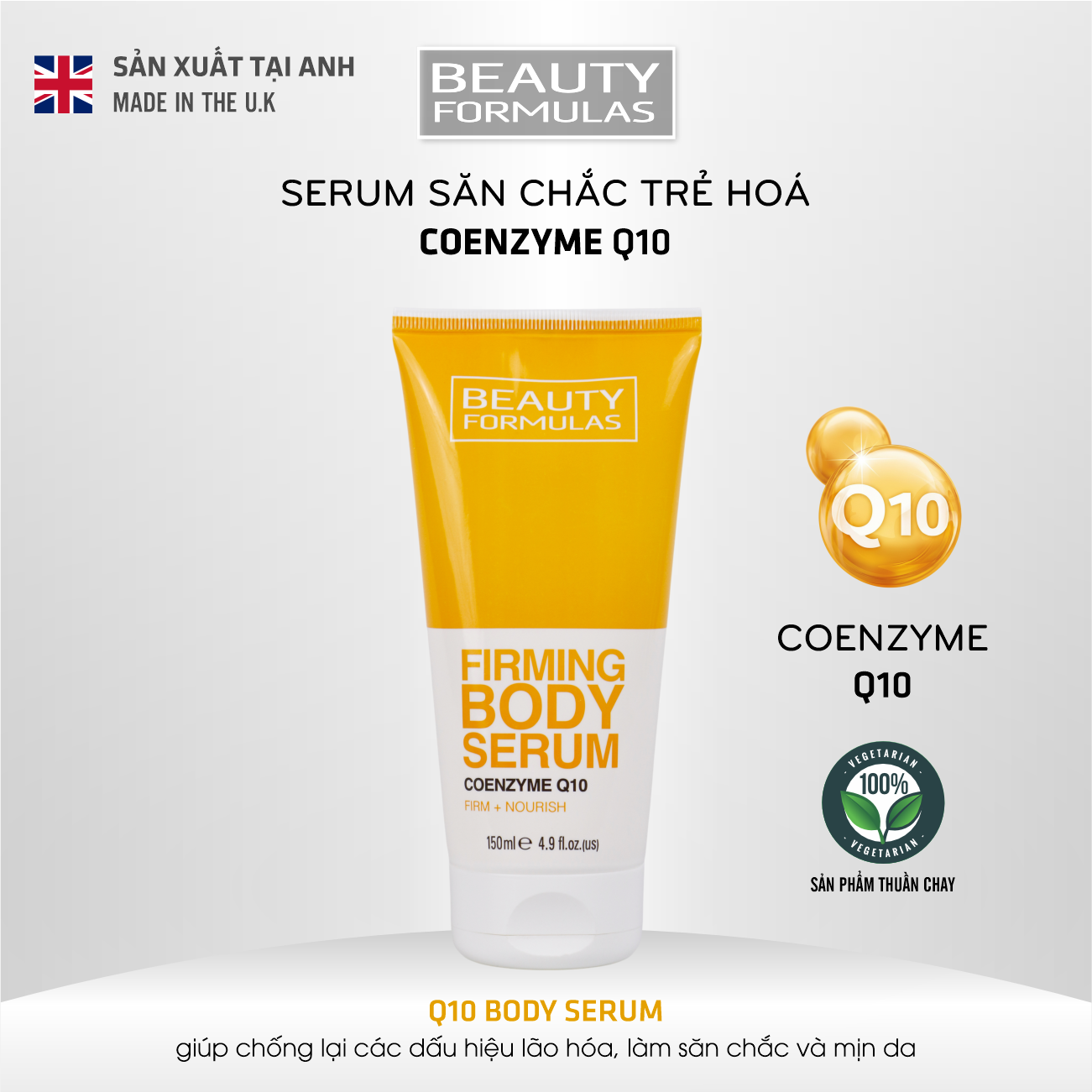 Body Beauty Formulas Coenzyme Q10 Serum 150ml Firms Skin, Moisturizes and Nourishes the Whole Body