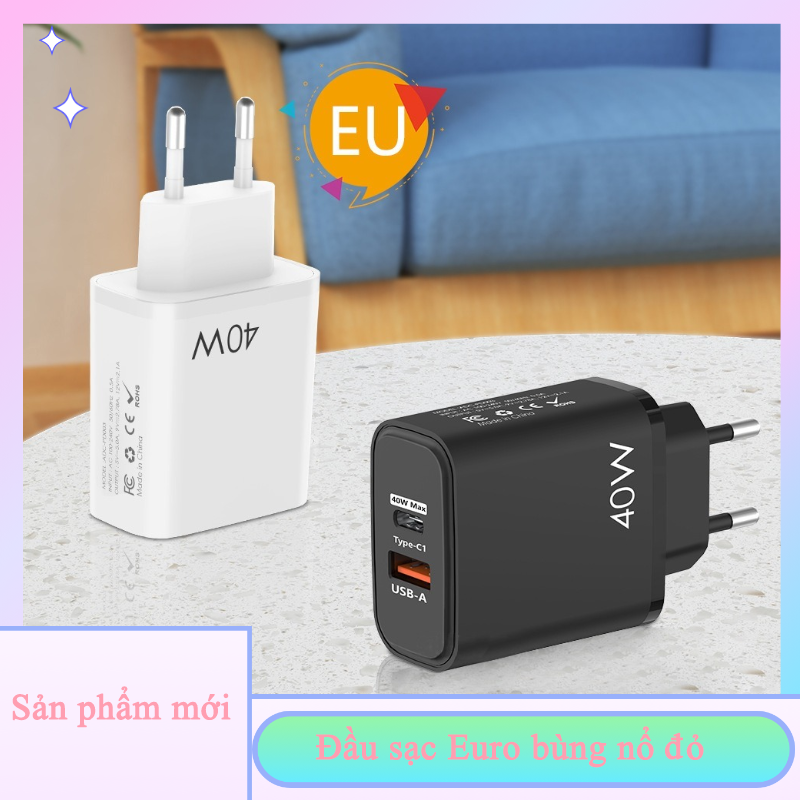 Bộ sạc nhanh type-c+usb cổng đôi