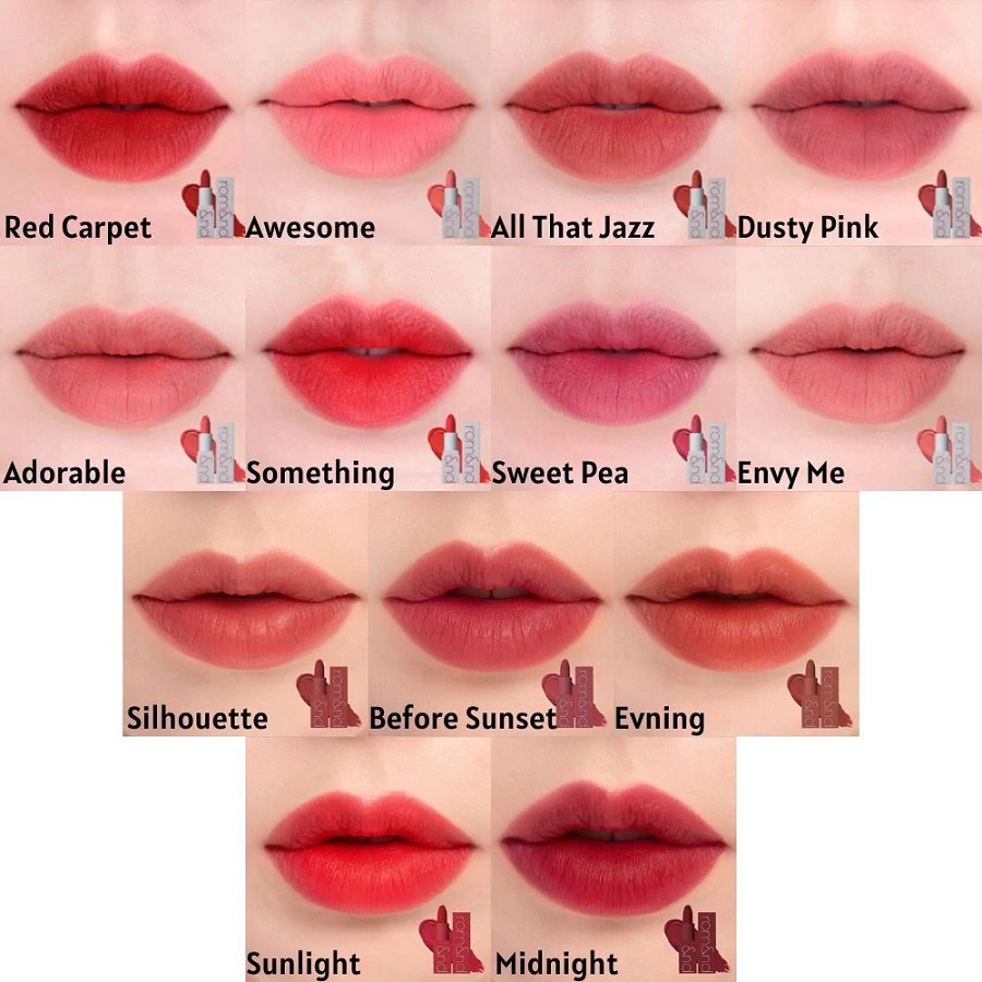 Son Thỏi Lì, Lên Màu Siêu Xinh Romand Zero Matte Lipstick 3g