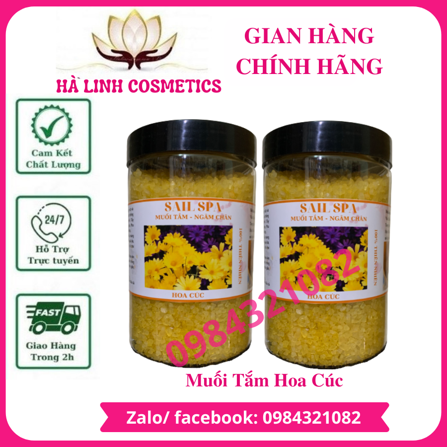 500gr 1kg Muối tắm - Muối Ngâm chân Hoa Cúc chuyên dụng của Spa