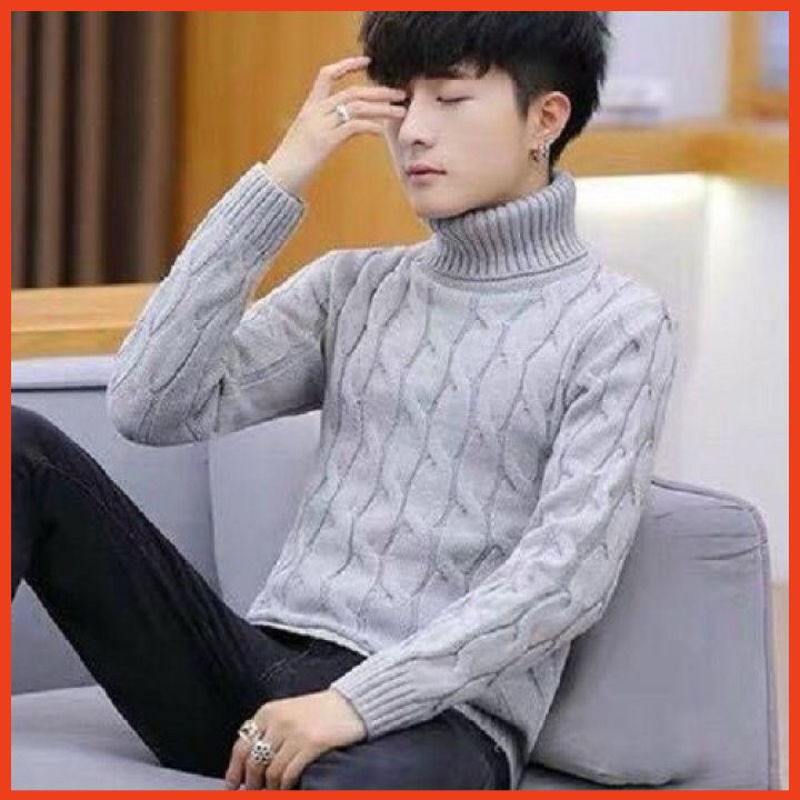 Áo Len Nam Vặn Thừng Cổ Lọ Thu - Đông Mẫu Mới Chất Len Mềm Mịn Áo Len Nam Đẹp Thời Trang