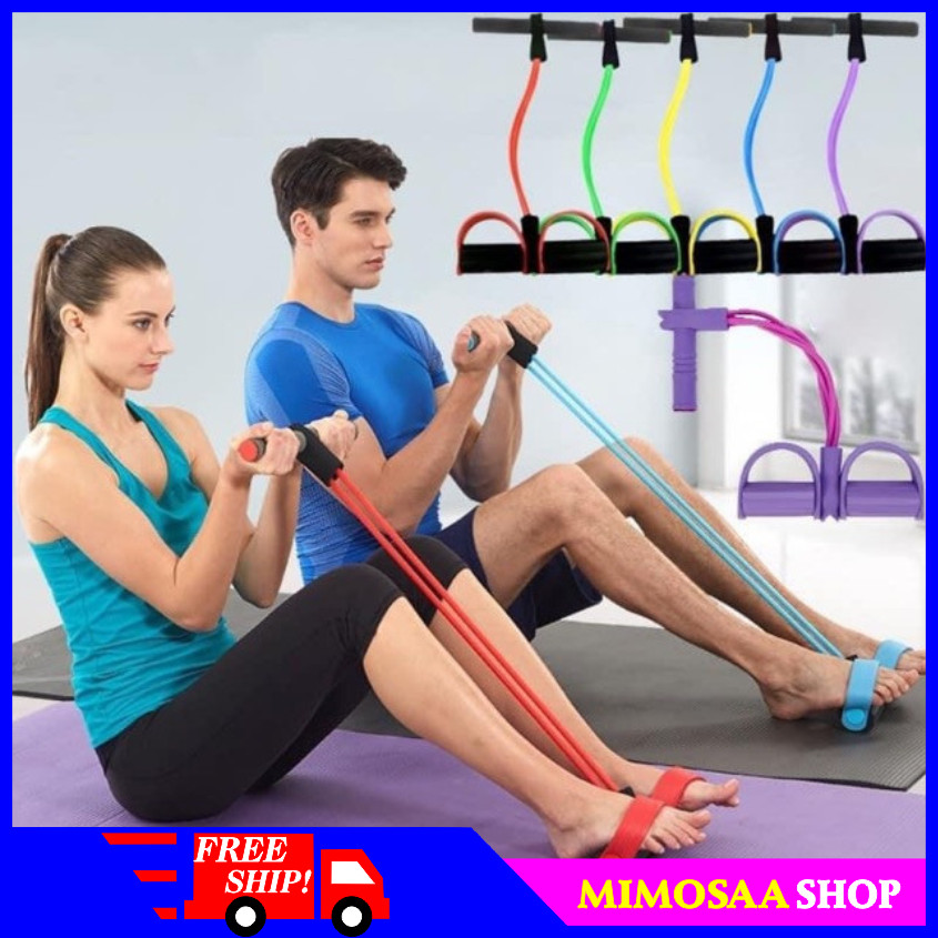 [HCM]Dây Kéo Đàn Hồi 4 Ống Cao Su Tập Thể Dục tập Gym Tại Nhà Tập Toàn Thân Nâng Cao Sức Khỏe - MIMOSAA