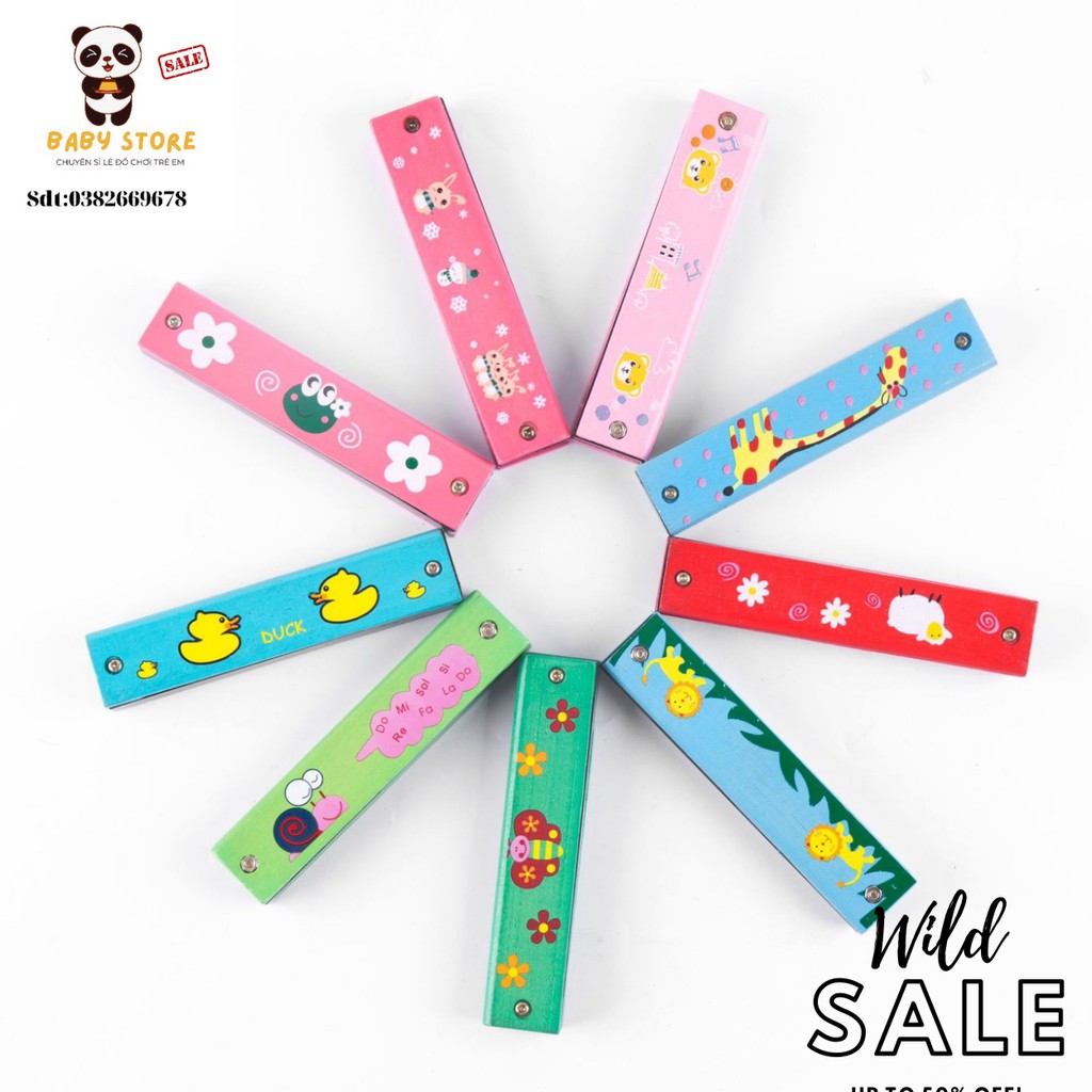 Kèn Acmonica Bằng Gỗ Cho Bé Phát Triển Âm Nhạc, Kèn Harmonica giá rẻ cho người mới tập