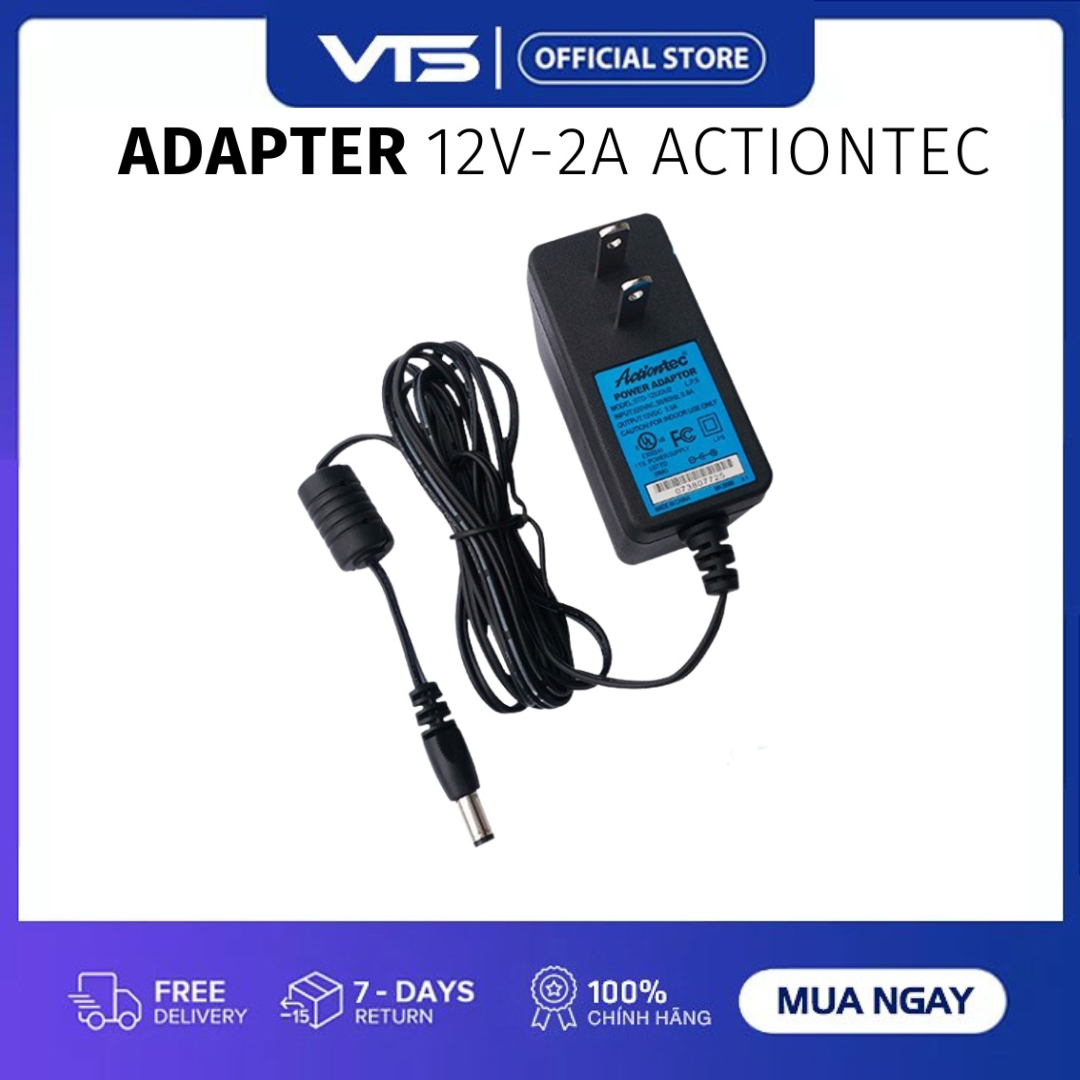 [FREESHIP] Nguồn Camera 12V-2A ACTIONTEC - Nguồn Actiontec 12V2A Chính Hãng, Bảo Hành 12 Tháng - Actiontec 12v2a Chống Nhiễu Chất Liệu Bền Bỉ Hoạt Động Ổn Định, Cam Kết Hàng Đúng Mô Tả - VTS SmartHome