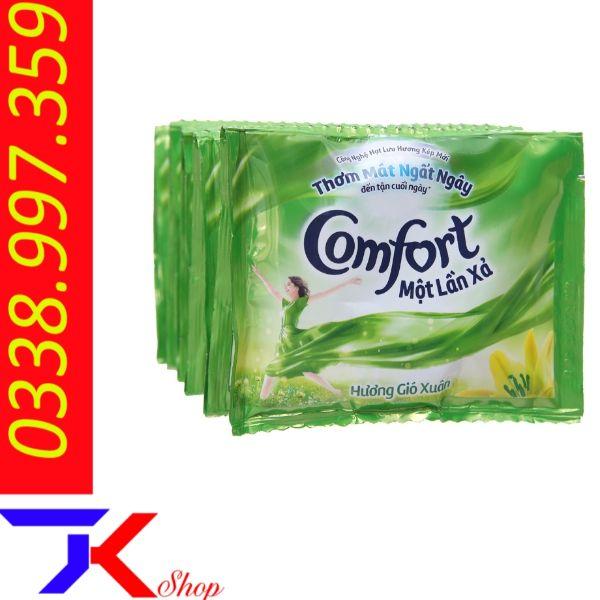 10 gói nước xả vải Comfort một lần xả hương gió xuân 20ml