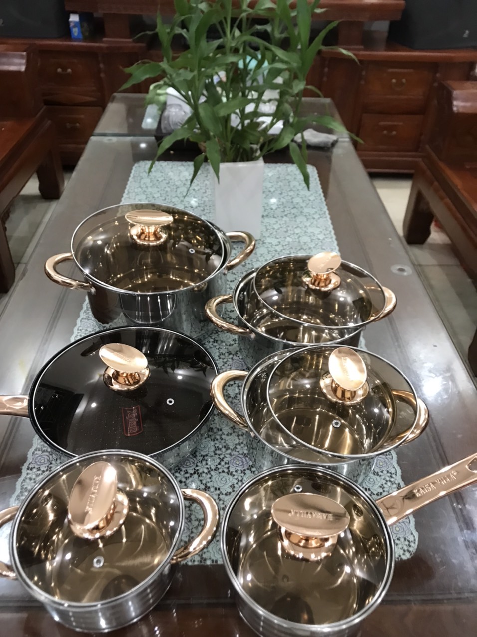 Set bộ nồi angelberg đức 6 món eb 8013