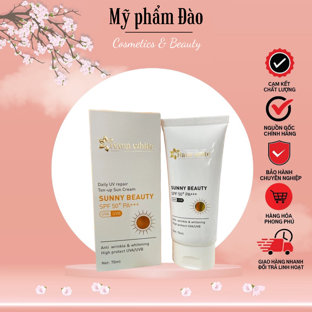 Kem chống nắng nâng tone da hana white tuýp 70g