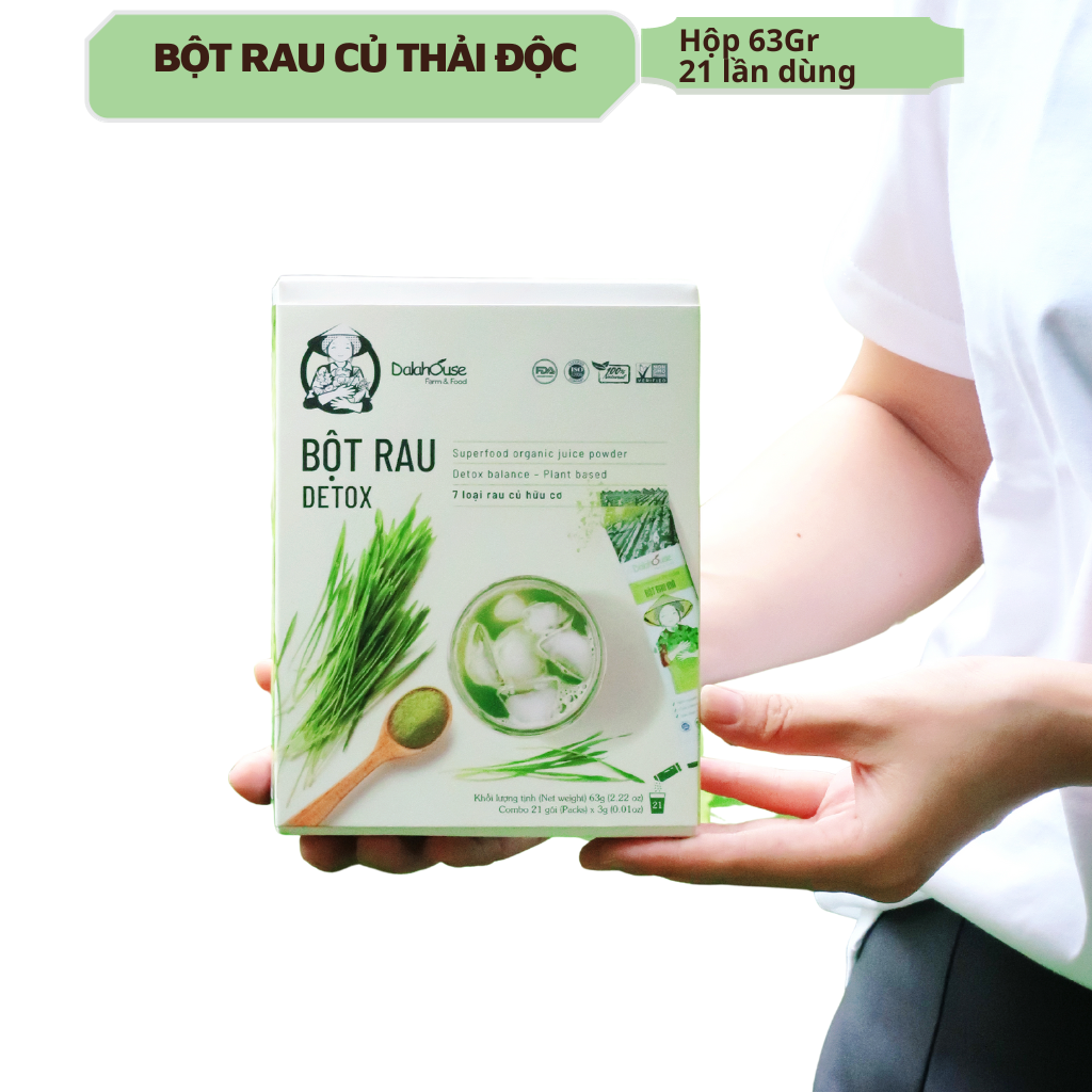 Combo bột rau củ thải độc Dalahouse - Đẹp dáng, sáng da, ngăn ngừa mụn (Bao bì mẫu mới áp dụng từ 15.11.2023)