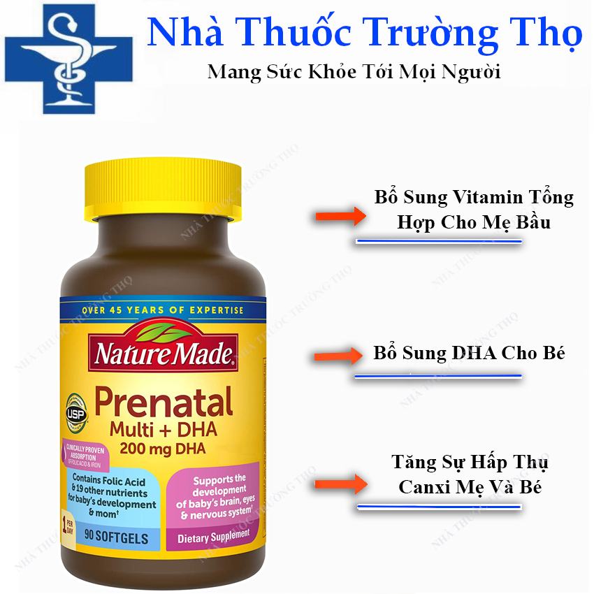 Vitamin tổng hợp cho bà bầu Prenatal Multi DHA của Mỹ