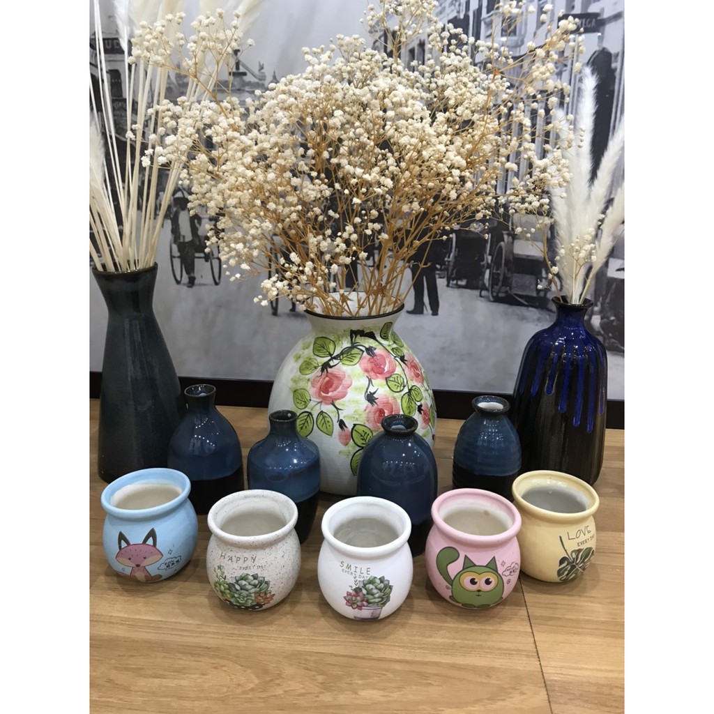 Chậu trồng sen đá có decan, cây cảnh mini - xương rồng - kiểu trõ kích thước 7,5x8cm