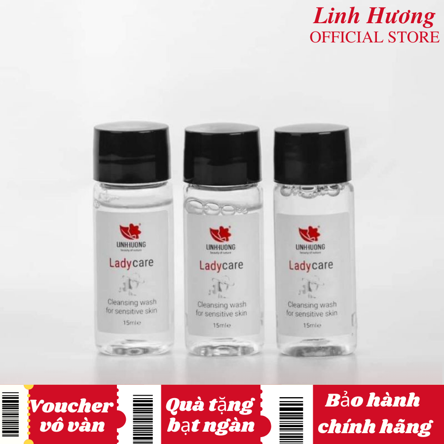 Dung dịch vệ sinh phụ nữ se khít gel phụ khoa Ladycare Linh Hương mini se khít làm hồng vùng kín ngăn ngừa viêm nhiễm giảm đau bụng kinh 15ml