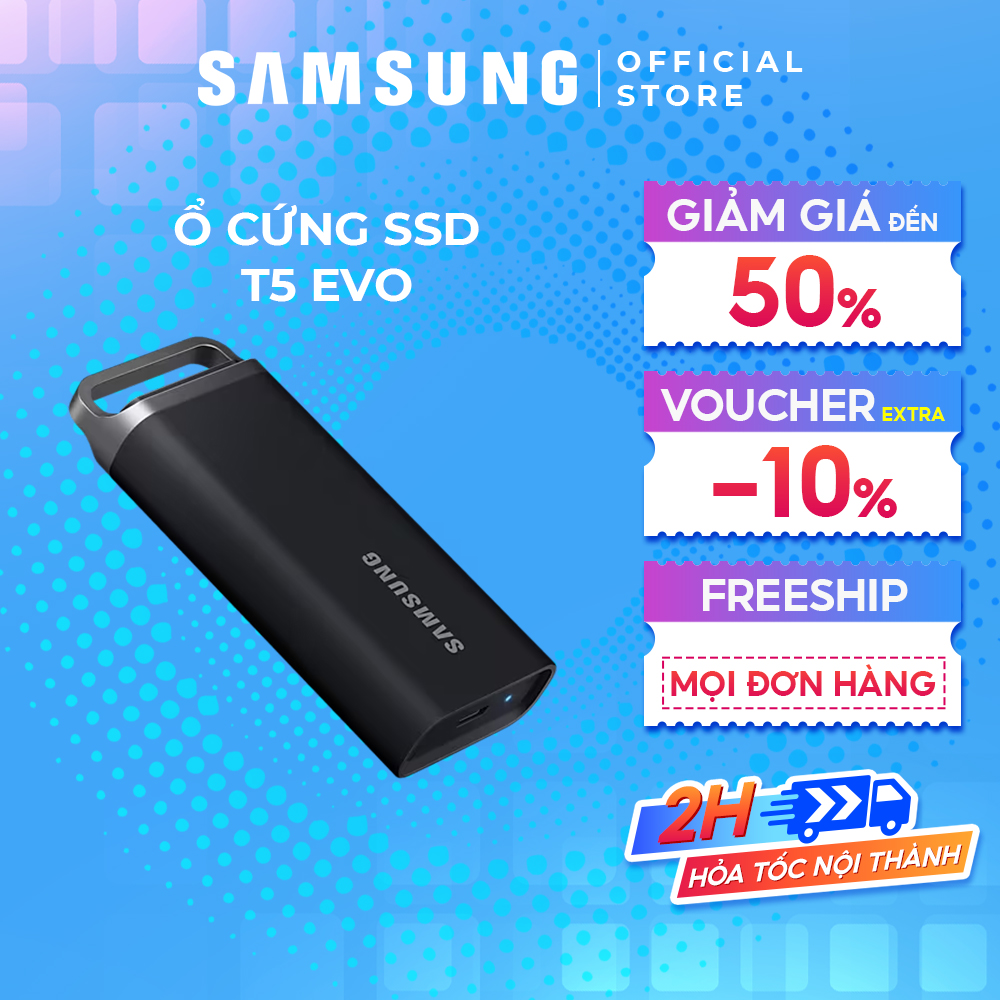 Ổ cứng di động ssd samsung t5 evo tốc độ đọc/ghi 460 mb/s 460 mb/s usb 3.2 gen 1 - 1 đổi 1 - bảo hành 3 năm - hàng chính hãng