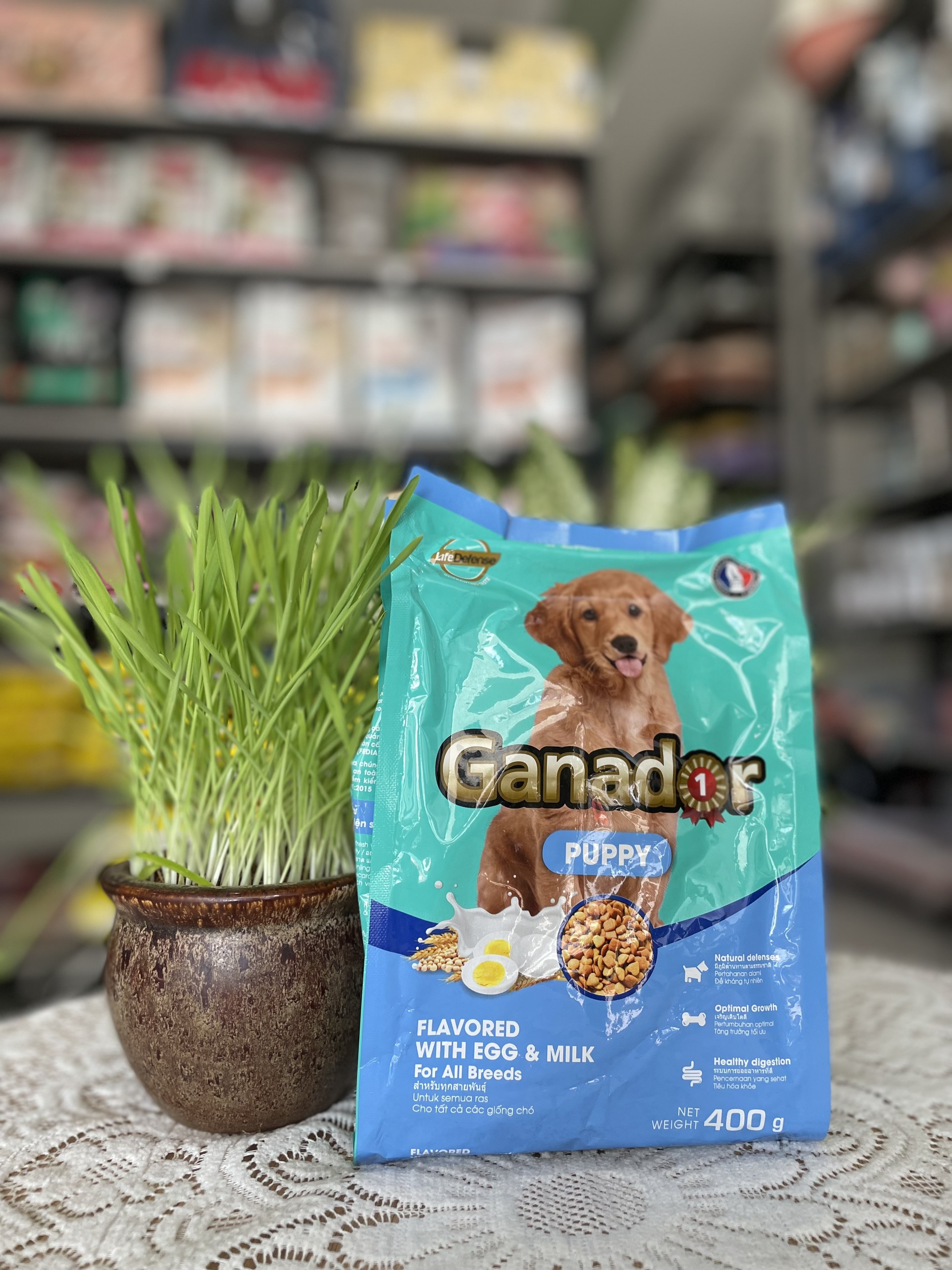 Thức ăn chó ganado pp trứng sữa túi 400g