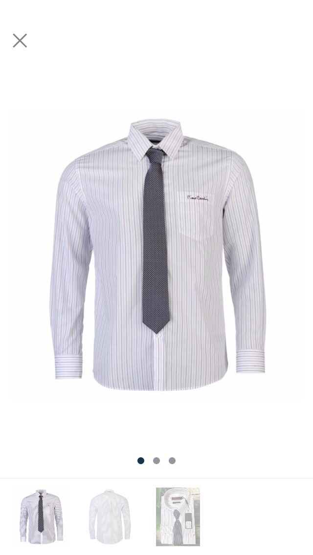[Chuẩn Auth] Áo sơ mi nam dài tay P. Cardin Long Sleeve Shirt Mens with Giorgio Tie cao cấp (Navy Ging/Navy) size M
