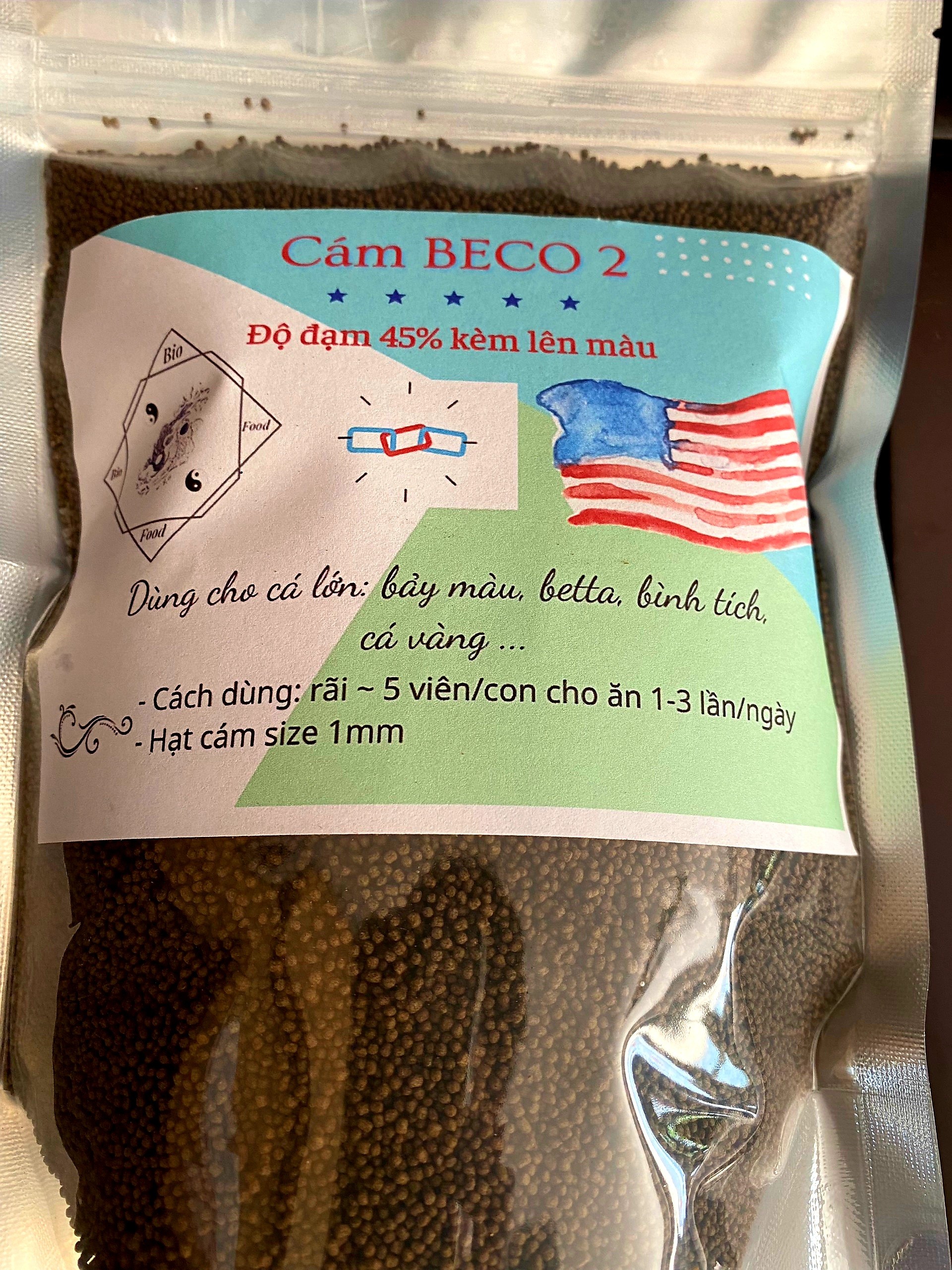 200g Cám BECO 2 NEW - Thức ăn cho cá lớn 🐠 Bio Food túi zip 200 g