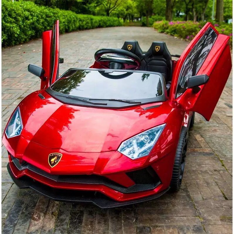 Ô tô điện Lamboghini LT998 2 chỗ ngồi kiểu dáng thể thao cánh chéo (Đỏ-Cam-Trắng)