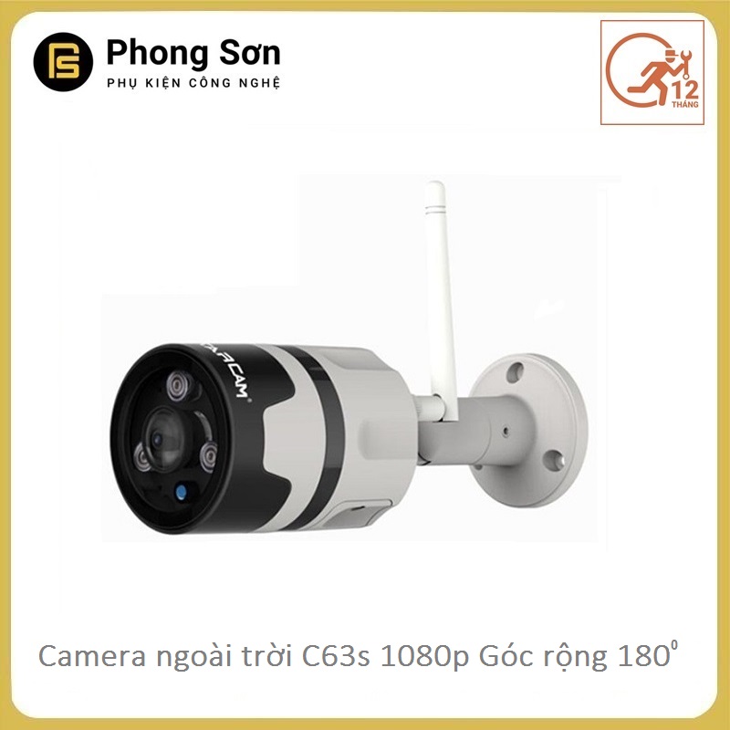 Camera wifi ip c63s 1080p ngoài trời góc siêu rộng 180 độ vstarcam