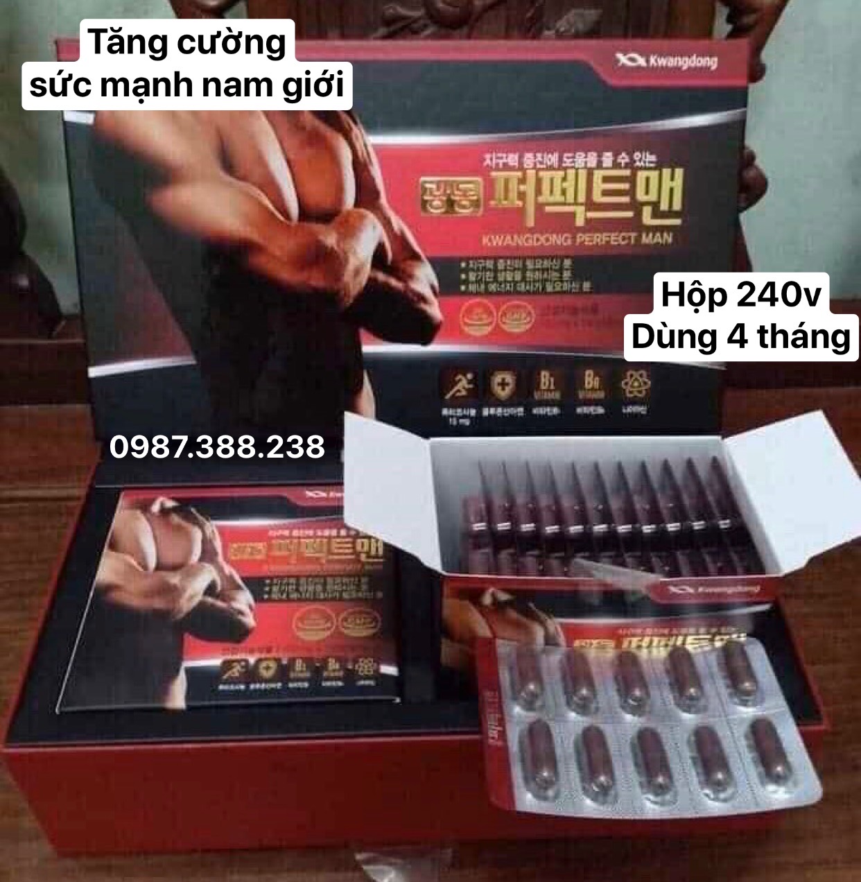 1 người khỏe 2 người vui- Hộp 240viên Bổ nam Perfect Man Kwangdong nội địa Hàn