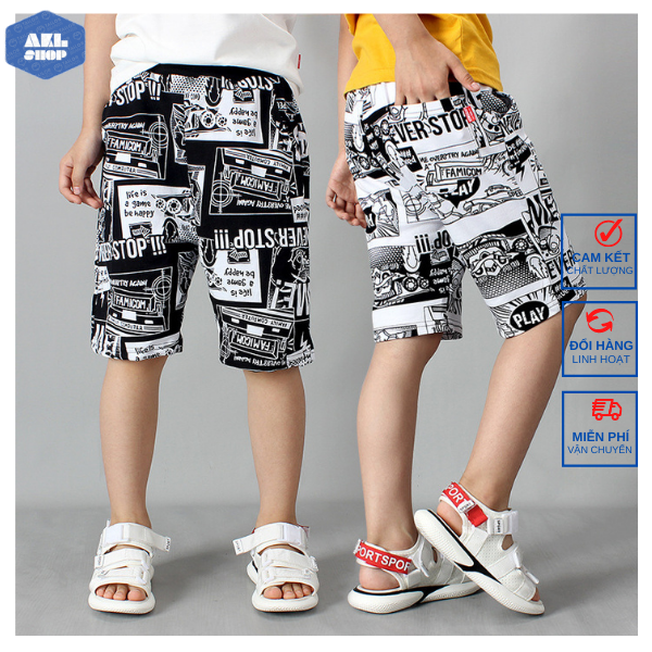 Quần short bé trai size đại 23kg - 42kg hãng AKL, quần đùi cho bé trai 5 đến 14 tuổi phong cách Hàn Quốc