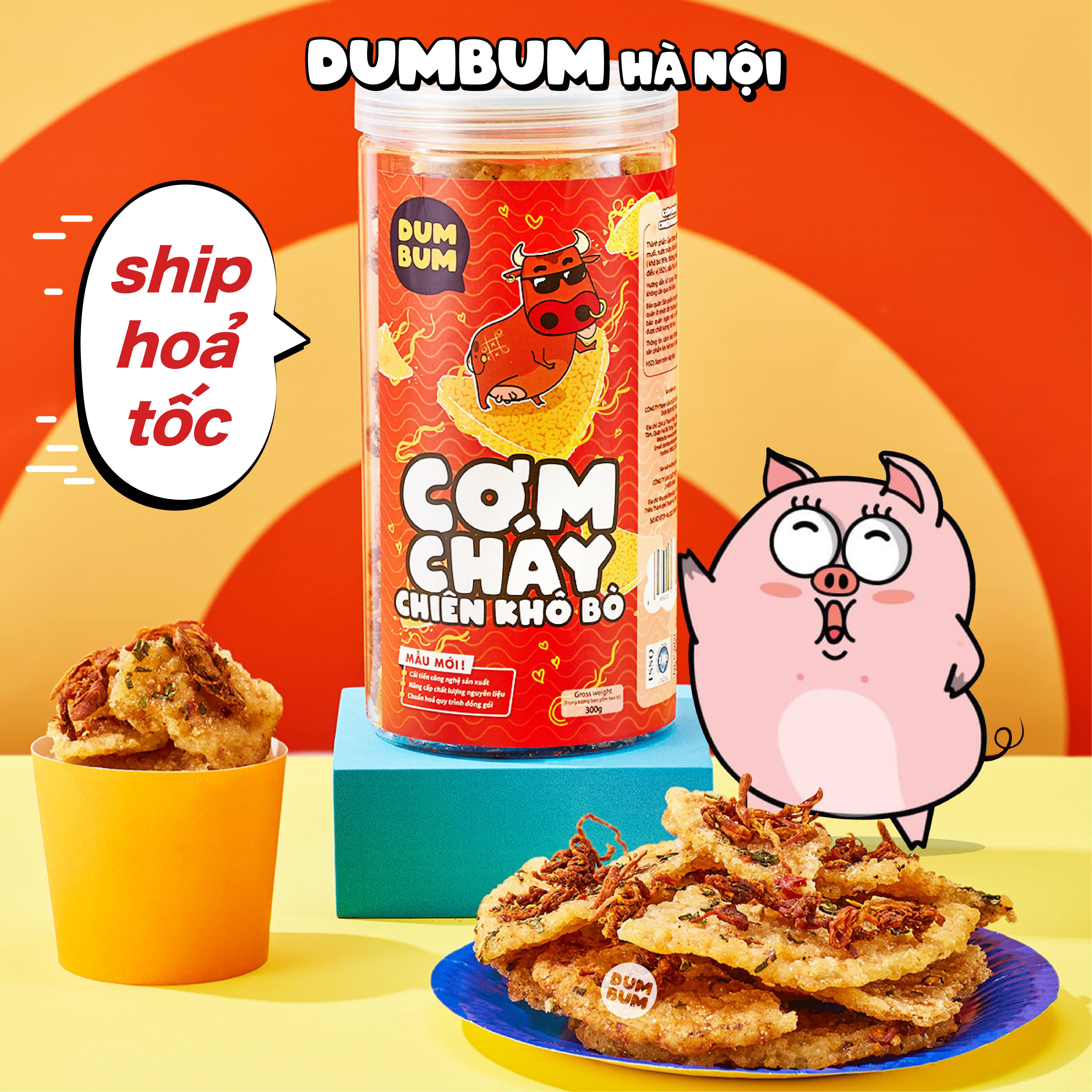 Cơm cháy chiên khô bò 300g DumBum đồ ăn vặt Hà Nội vừa ngon vừa rẻ