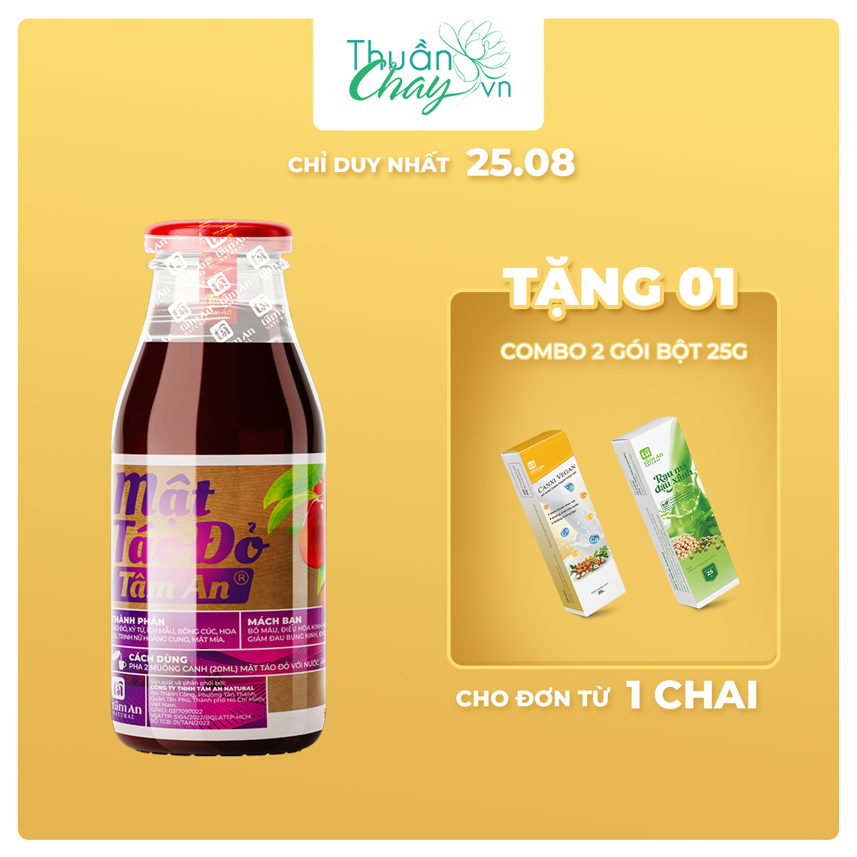 Mật táo đỏ ích mẫu tâm an 250ml