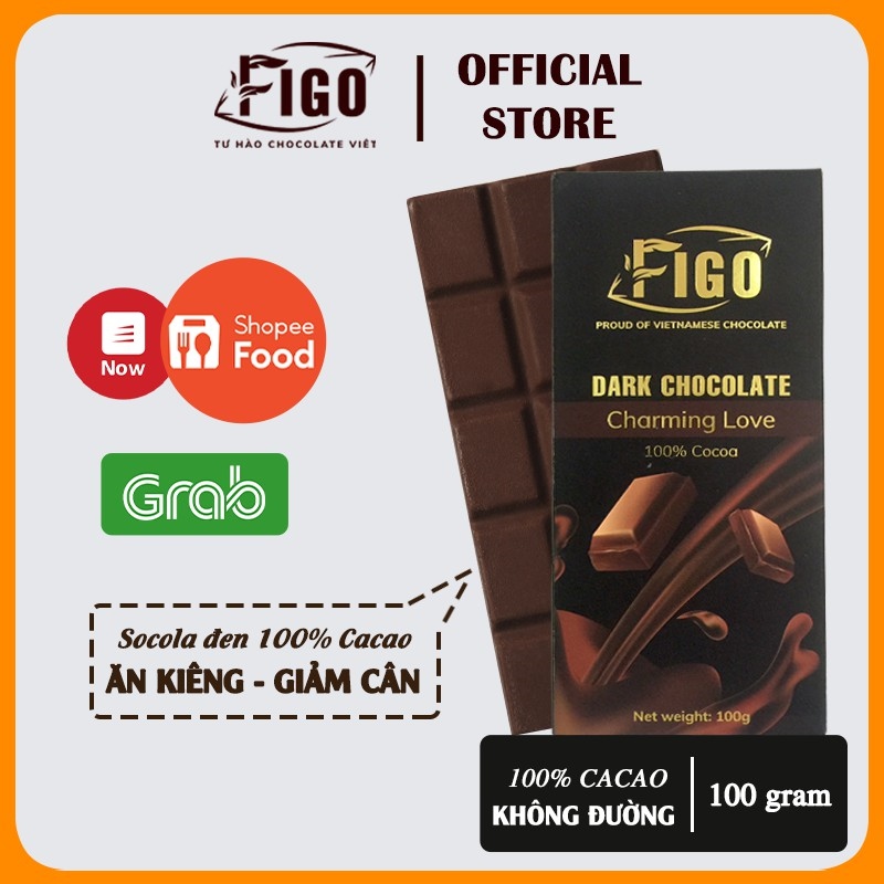 [Chính hãng] Socola đen nguyên chất 100  Cacao không đường Thanh 100gr   Dark Chocolate 100  Cacao Ăn kiêng Giảm cân