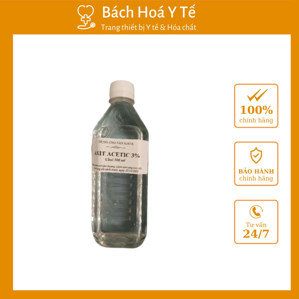Dung dịch Axit Acetic 3%, Chai 500ml