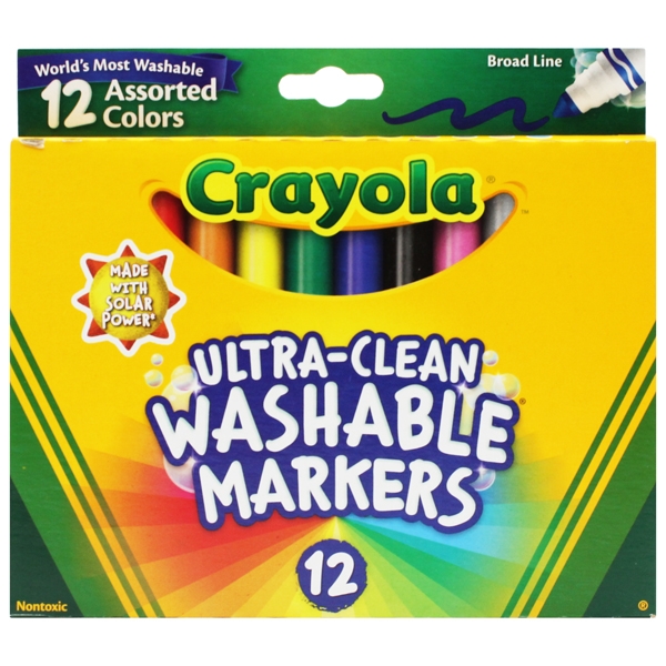 Hộp 12 Bút Lông Màu Ultra-Clean Washable Markers - Crayola 587812
