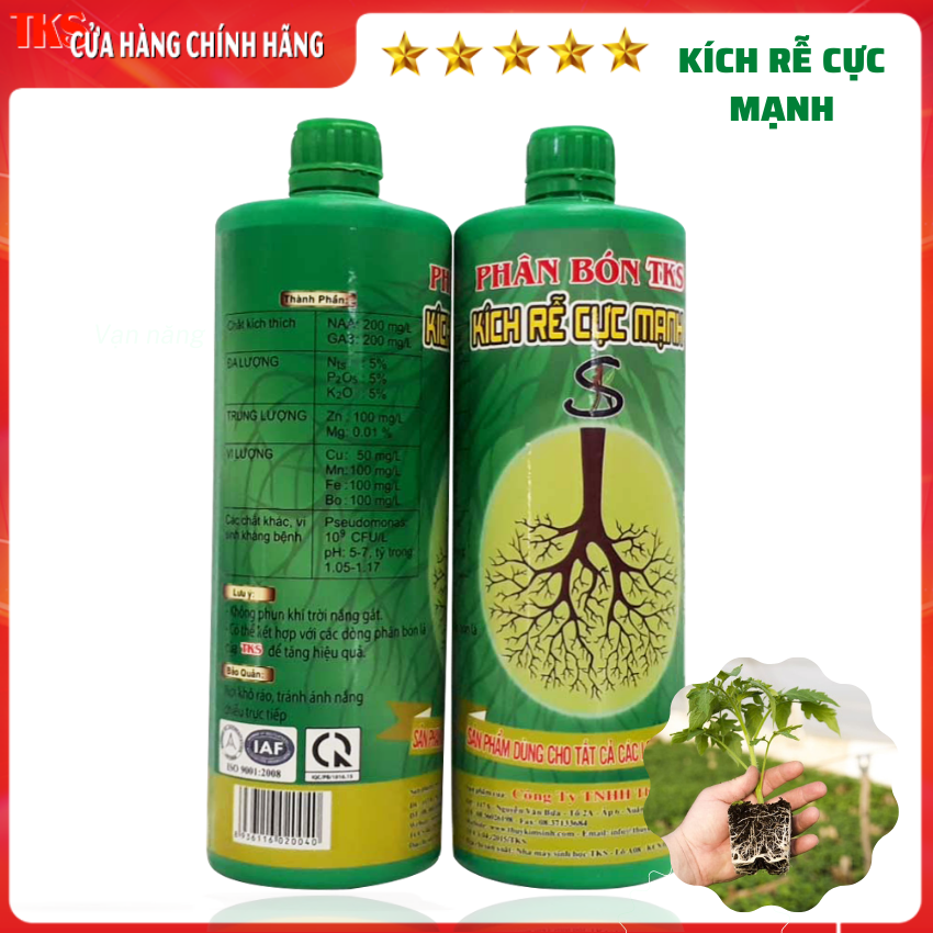 Phân Bón KÍCH RỄ CỰC MẠNH Kích Ra Rễ Nhanh  Đậm chồi Vượt Ngon,  Ủ Hạt Giống - Chai 1 Lít