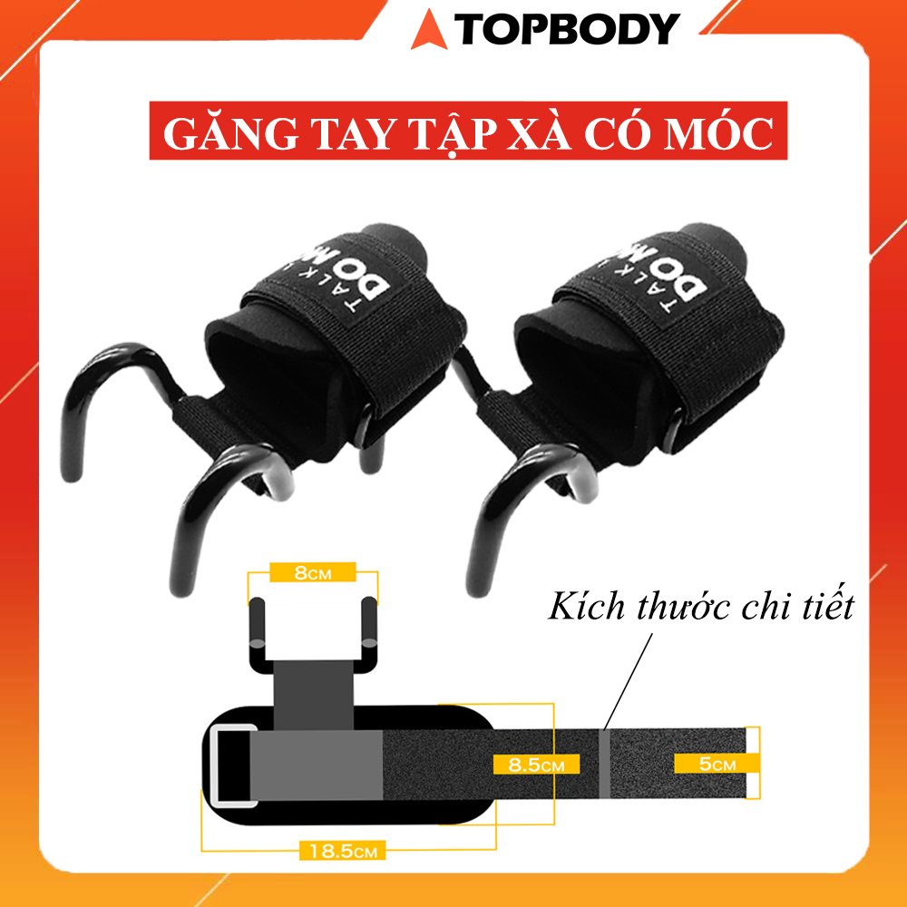 Găng tay tập xà, găng tay có móc hỗ trợ kéo xà đơn, Deadlift, gym [1 ĐÔI]