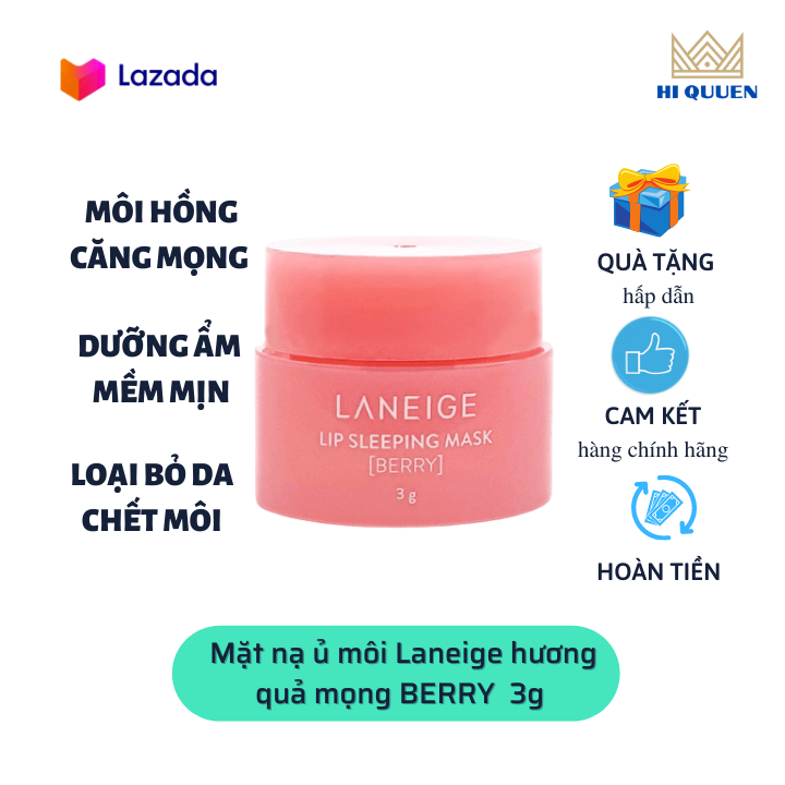 [ FREE SHIP ] Mặt Nạ Ngủ Laneige Lip Sleeping Mask Berry cho MÔI HỒNG XINH 3G HÀNG CHUẨN