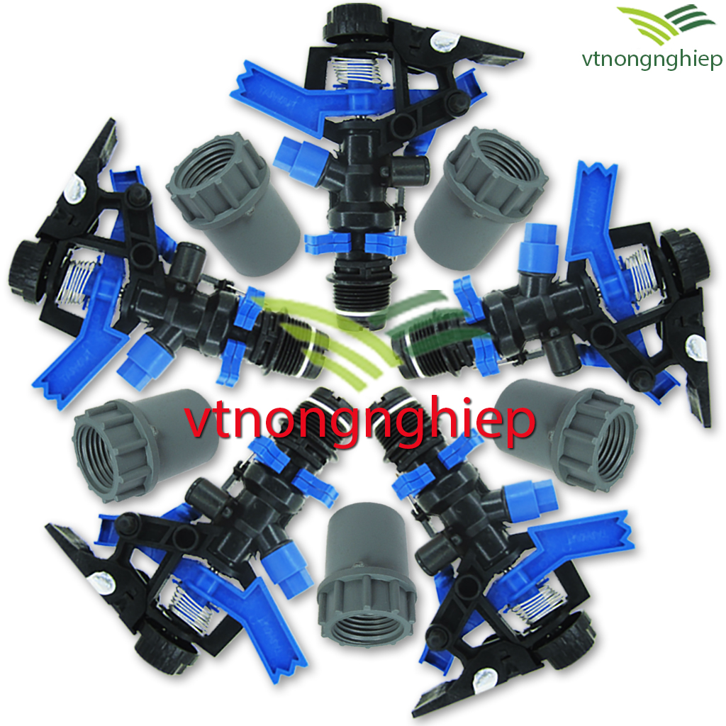 5 Béc tưới cánh đập chỉnh góc BB-127 + 5 nối ren 27 ra ống pvc27mm