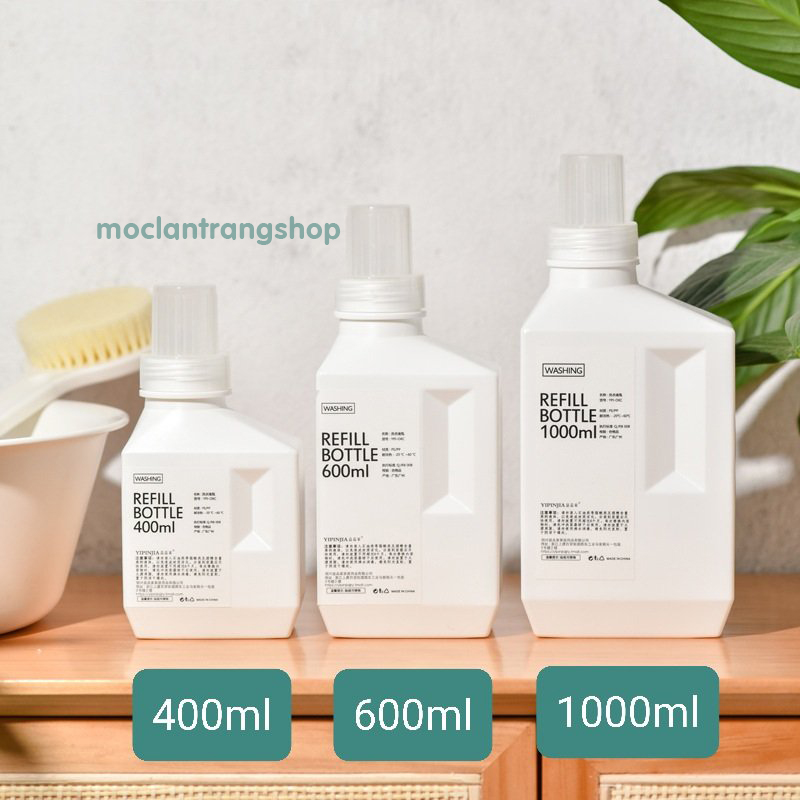 Chai đựng nước giặt nước xả vải có vòi rót chống trào ngược, bình lọ đựng dung dịch nước đa năng nắp xoáy