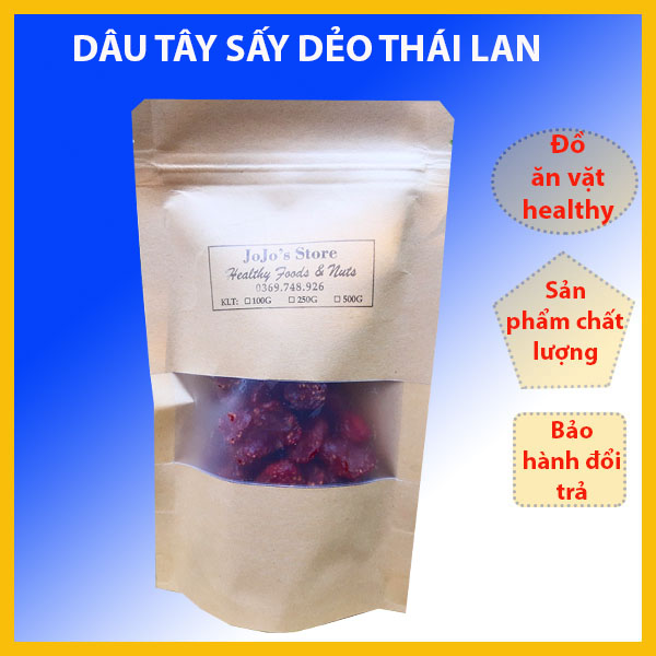 Dâu tây sấy dẻo chua ngọt, Đồ ăn vặt, Quà tết 250G