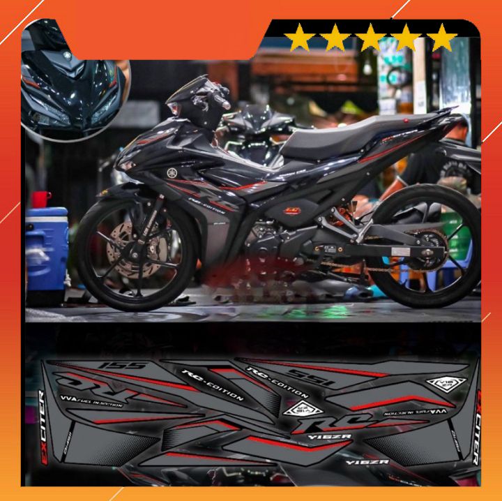 tem rời exciter 155 mẫu Rc full đen phối đủ màu