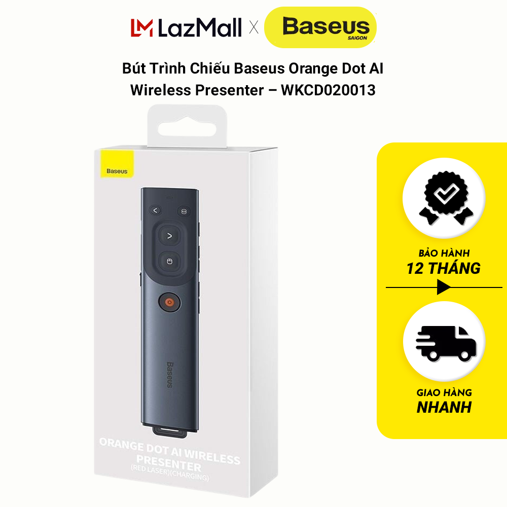 Bút Trình Chiếu Baseus Orange Dot AI Wireless Presenter – WKCD020013