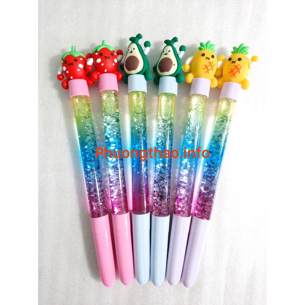 Bút mực nước thân kim tuyến nhũ, Bút nước hình thú cute - Quà tặng cho bé.