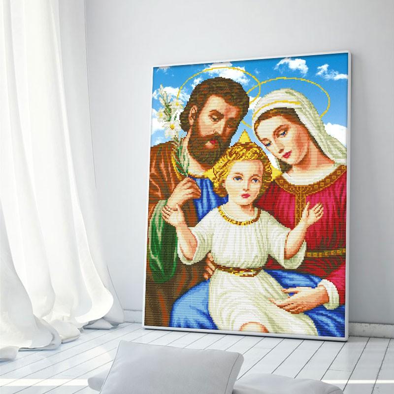 Tranh đính đá gia đình chúa df2311 - 59x75cm