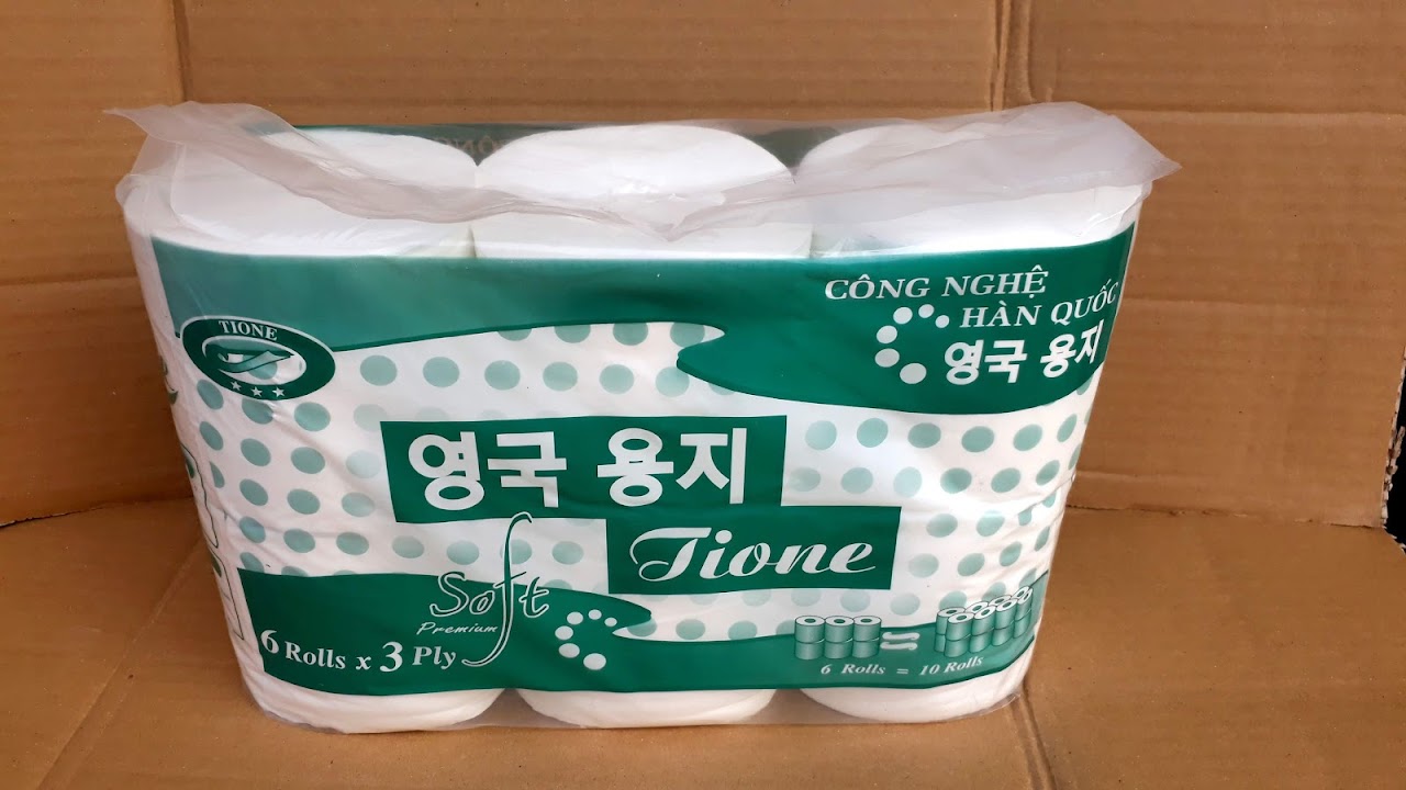 Giấy cuộn cao cấp Tione dùng vệ sinh cá nhân 910g sieuchodaiphat