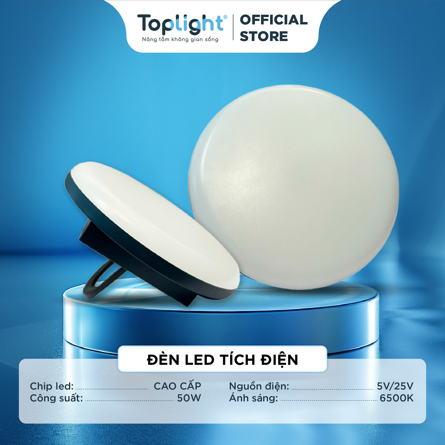 Đèn LED Tích Điện Toplight  50W - Giải Pháp Chiếu Sáng Di Động, Tiện Lợi Cho Mọi Hoàn Cảnh