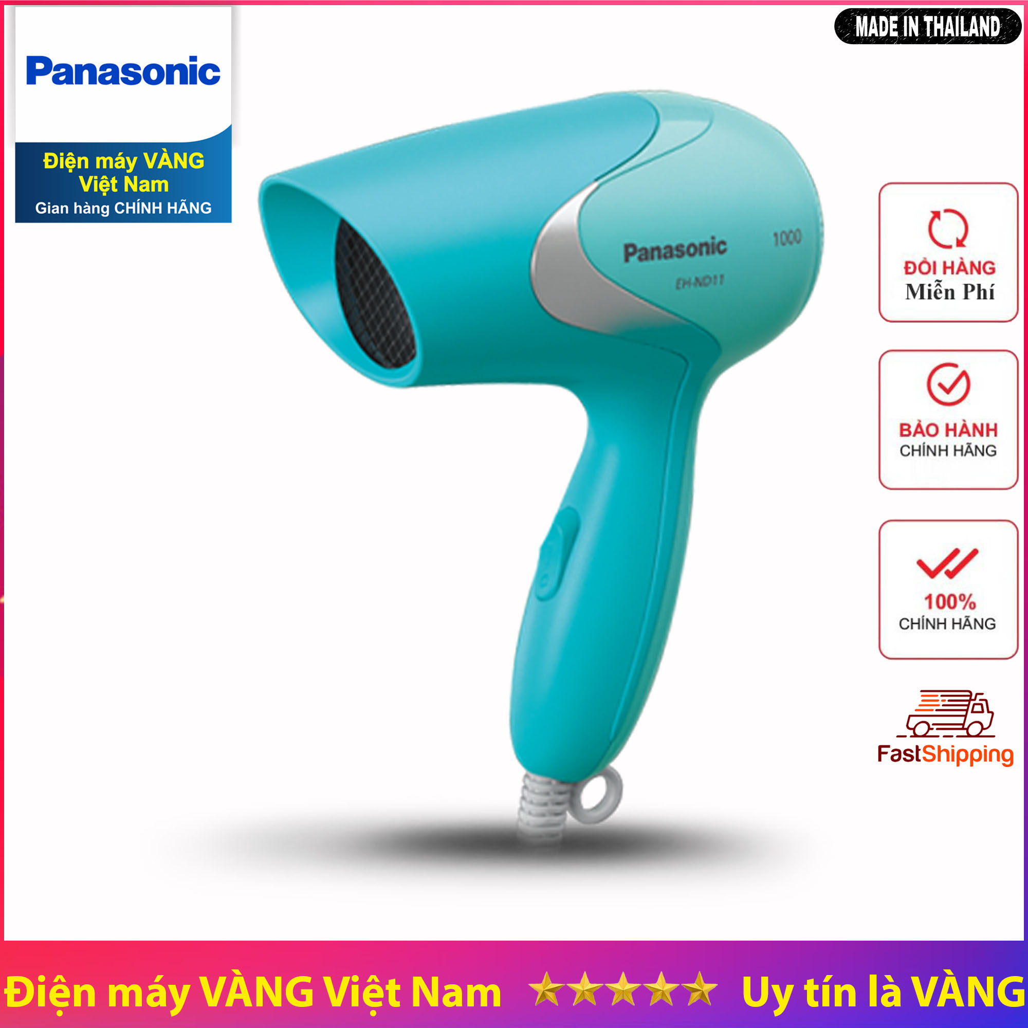 Máy sấy tóc Panasonic EH-ND11-A645 (Xanh) - Hãng phân phối chính thức
