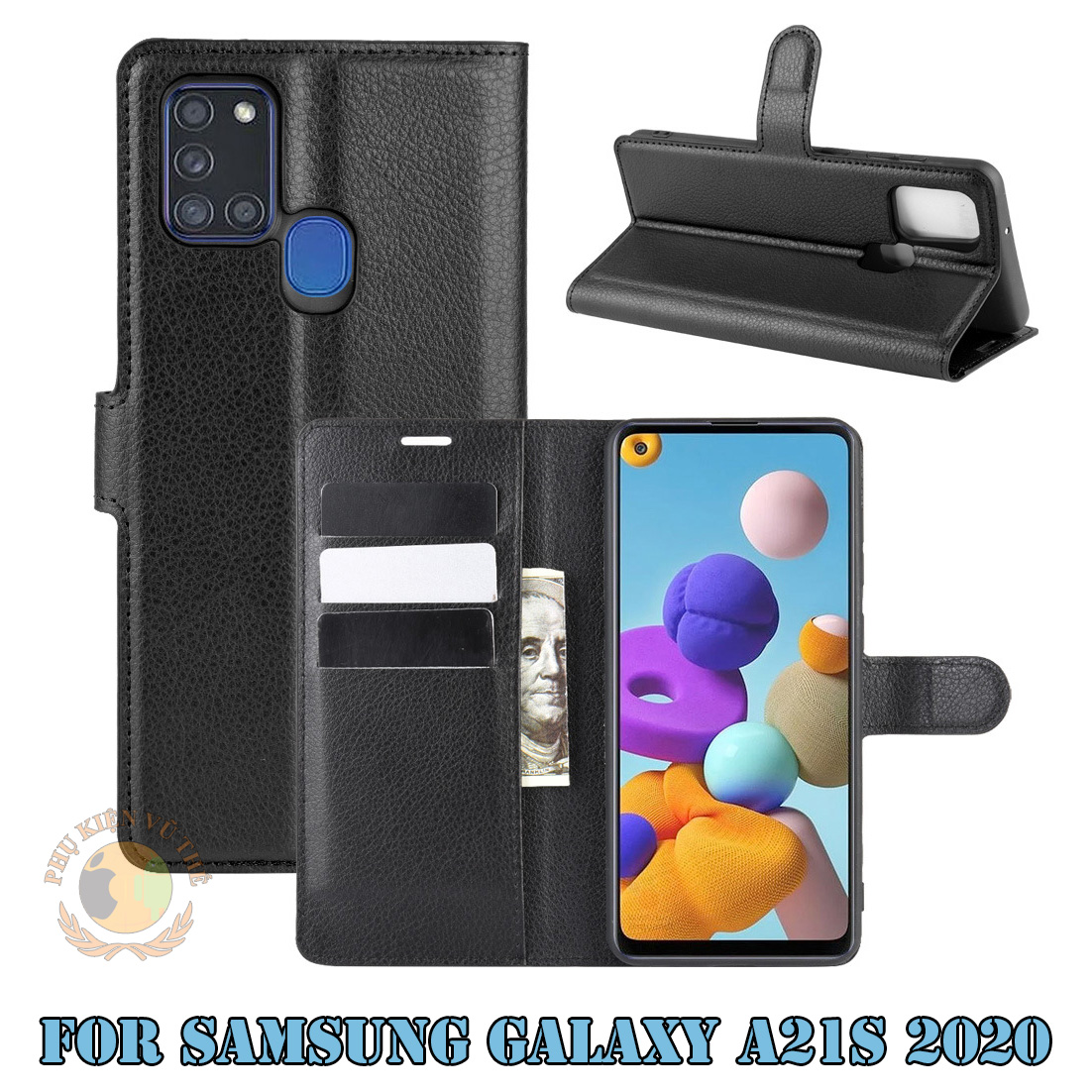 Bao Da Kèm Ví 2 in 1 Samsung Galaxy A21s 2020 Cao Cấp Hanman Hàn Quốc