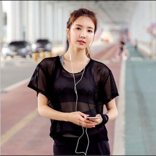 áo lưới tập gym yoga nữ