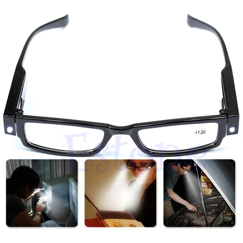 Multi Strength LED Reading Glasses Eyeglass Spectacle Diopter Magnifier