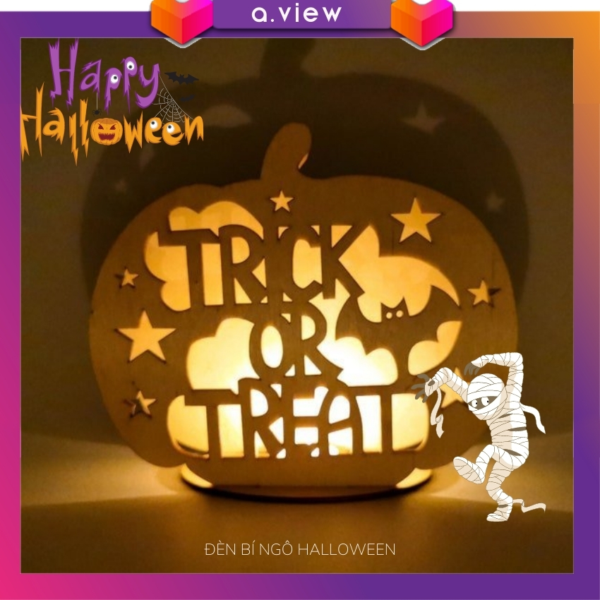 Đèn ngủ bí ngô Halloween Aview 100% handmade decor phòng ngủ quà tặng đặc biệt độc lạ cho bé yêu quà tặng 20-10