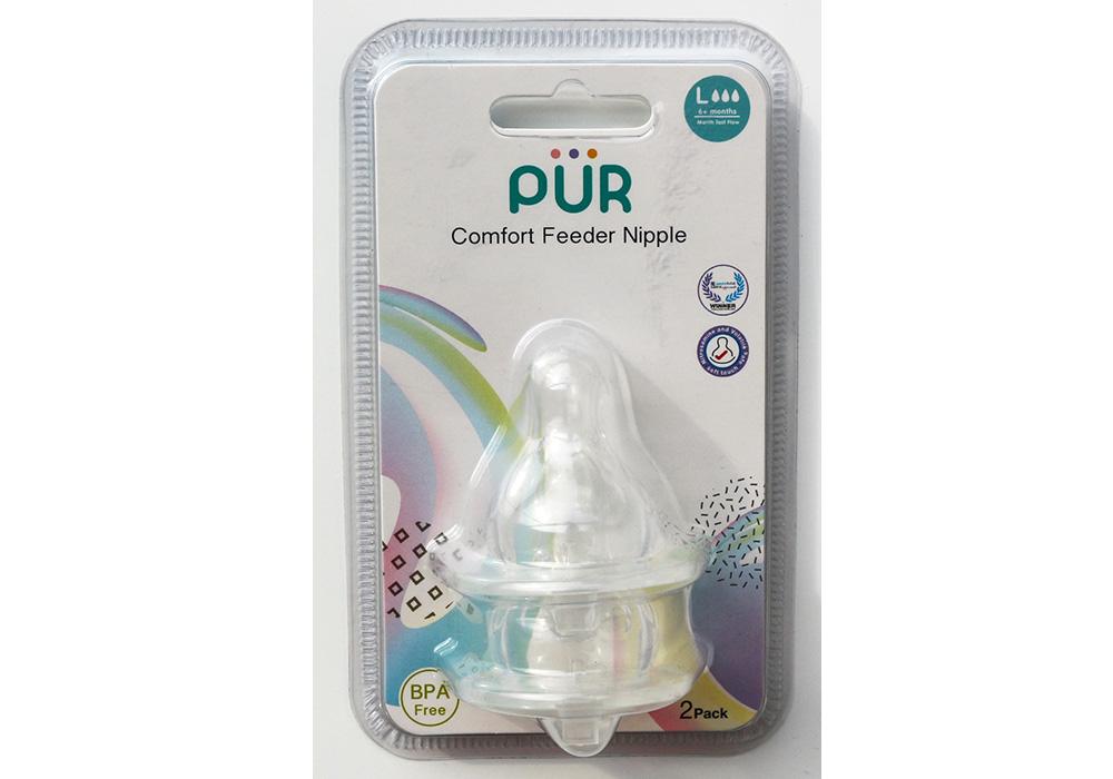 VỈ 2 NÚM TI CHO BÌNH CỔ THƯỜNG PUR COMFORT FEEDER