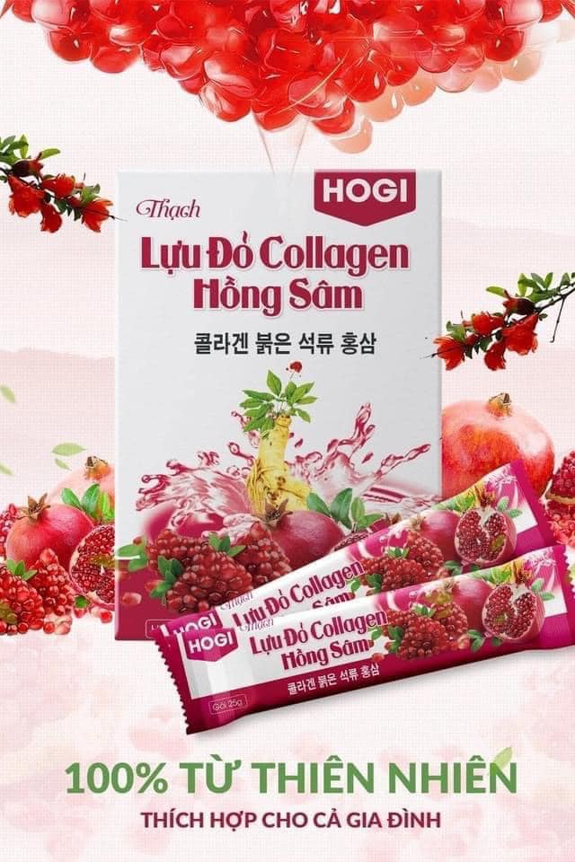 Thạch lựu đỏ Collagen hồng sâm Hogi - Thạch giảm cân, đẹp da, tiêu hóa tốt