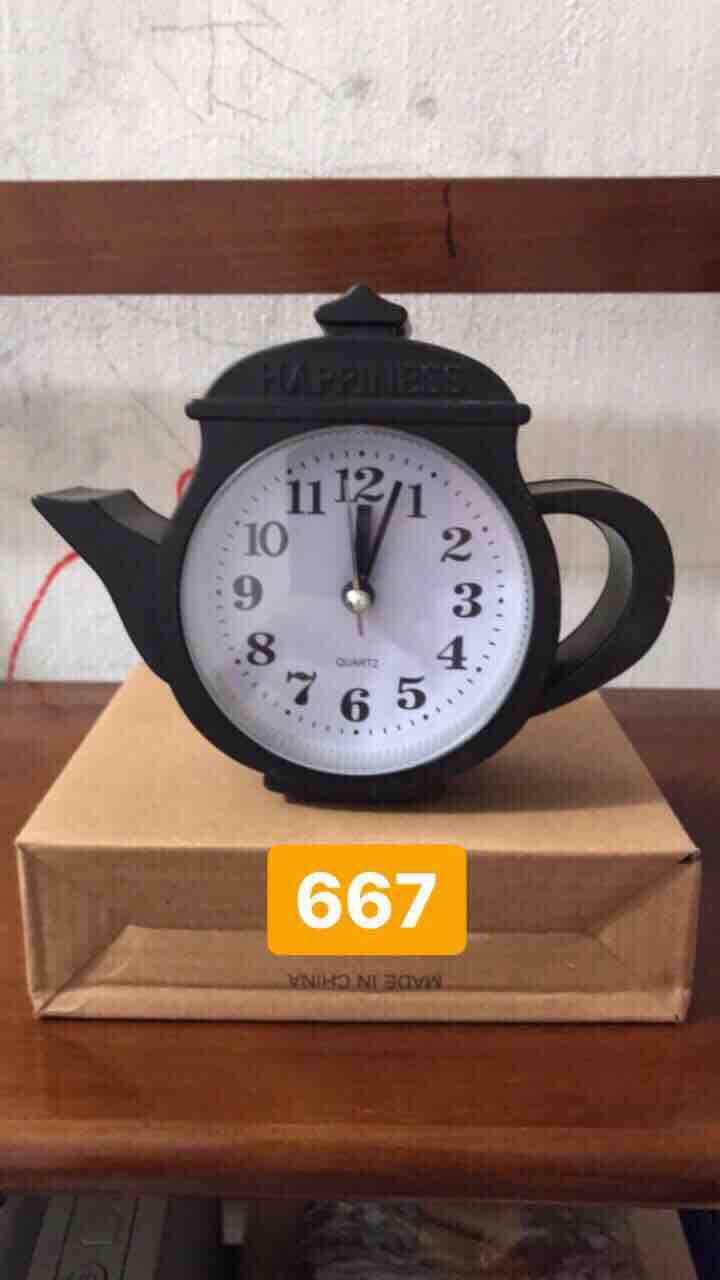Đồng hồ để bàn cái ấm trà 667