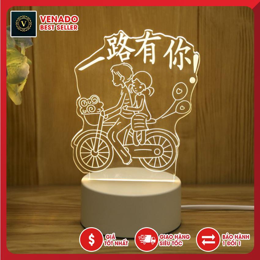 Đèn ngủ Mica led 3D hình Xe đạp, đèn trang trí để bàn, đèn thông minh mica 3d cực đẹp quà tặng độc đáo cho bạn bè và người thân