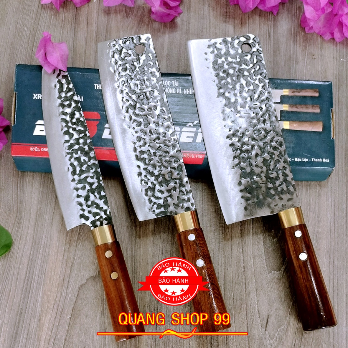 Dao, bộ dao nhà bếp, làm bằng thép nhíp 100% siêu sắc bén,